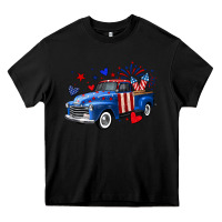 Black 4th of July American flag truck Heavy Core Tee - Neo Western