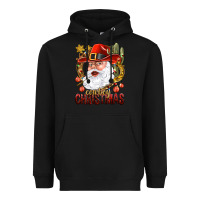 Black Cowboy Christas Santa Heavyweight Hoodie - NancyCooperArtShop