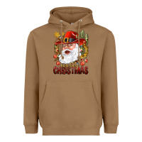 Toasted Coconut Cowboy Christas Santa Heavyweight Hoodie - NancyCooperArtShop
