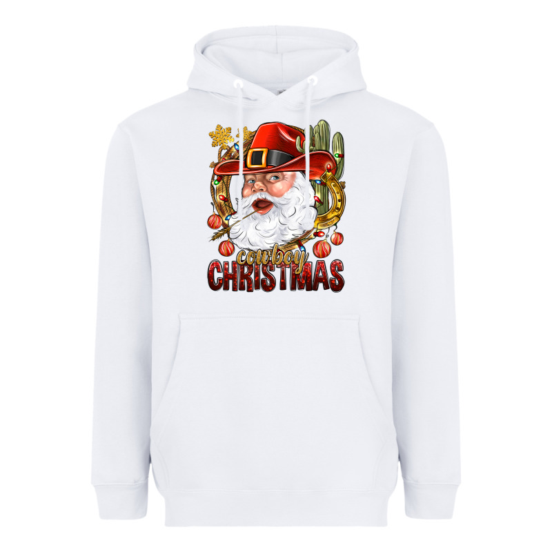 Cowboy Christas Santa Heavyweight Hoodie by NancyCooperArtShop | Teevron
