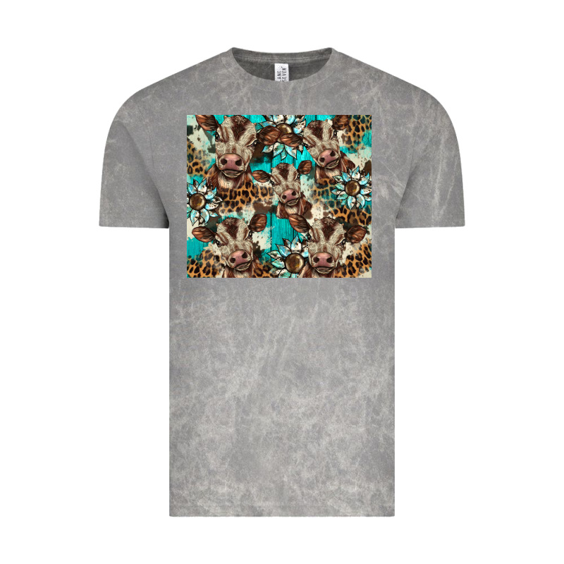 Western Cowhide Sunflower Baby Cow Vintage Tee by BarkalooDesign | Teevron