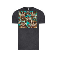 Vintage Black western cowhide sunflower baby cow Vintage Tee - BarkalooDesign