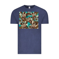 Vintage Denim western cowhide sunflower baby cow Vintage Tee - BarkalooDesign