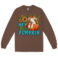 Chestnut Hey there pumpkin Lamb Long Sleeve Tee - NancyCooperArtShop