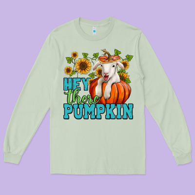 Hey There Pumpkin Lamb Long Sleeve Tee Designed By Nancycooperartshop