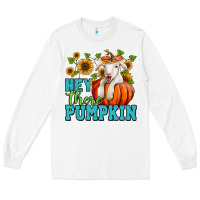 White Hey there pumpkin Lamb Long Sleeve Tee - NancyCooperArtShop