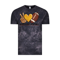 Cloud Black peace love football Vintage Tee - AdoDesignShop