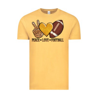 Vintage Mustard peace love football Vintage Tee - AdoDesignShop