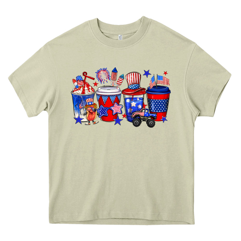 4th Of July Coffee Drinks Heavy Core Tee by Neo Western | Teevron