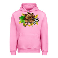 Fuchsia Pink St. Patrick's Day shamrocks Urban Hoodie - OliviaCreatesArt