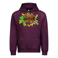 Mauve Wine St. Patrick's Day shamrocks Urban Hoodie - OliviaCreatesArt