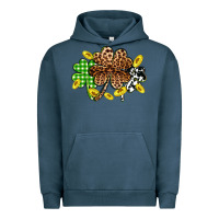 Pigment Midnight Navy St. Patrick's Day shamrocks Urban Hoodie - OliviaCreatesArt