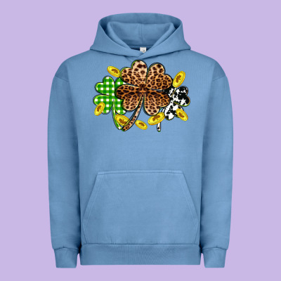 St. Patrick's Day Shamrocks Urban Hoodie Designed By Oliviacreatesart