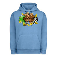 Pigment Pebble Blue St. Patrick's Day shamrocks Urban Hoodie - OliviaCreatesArt