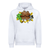 White St. Patrick's Day shamrocks Urban Hoodie - OliviaCreatesArt