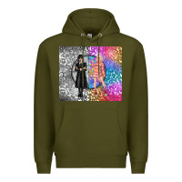 Army Green gothic girl and colorful girl best friends Premium Hoodie - TumblerDesignByShophia