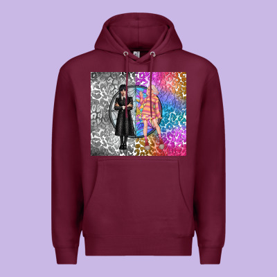 Gothic Girl And Colorful Girl Best Friends Premium Hoodie Designed By Tumblerdesignbyshophia
