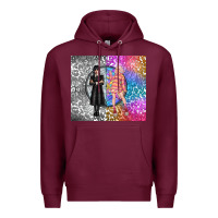 Burgundy gothic girl and colorful girl best friends Premium Hoodie - TumblerDesignByShophia