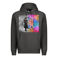 Charcoal Heather gothic girl and colorful girl best friends Premium Hoodie - TumblerDesignByShophia