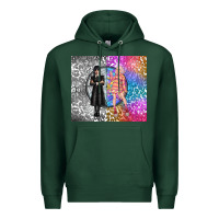 Sports Green gothic girl and colorful girl best friends Premium Hoodie - TumblerDesignByShophia