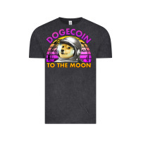 Vintage Black doge coin to the moon 80's retro sunset Vintage Tee - Jasminsmagicworld