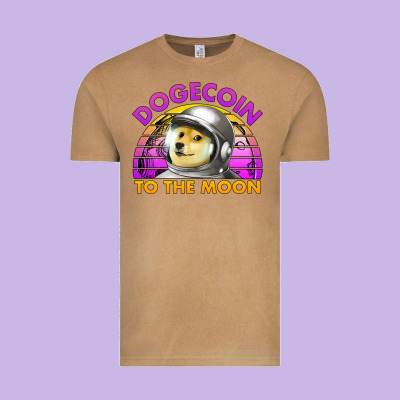 Doge Coin To The Moon 80's Retro Sunset Vintage Tee Designed By Jasminsmagicworld