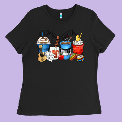 Music Teacher Coffee Cups Ladies Tee Designed By Zillion Design Studio