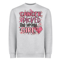 Heather Grey cancer picked the wrong girl malia Heavyweight Sweatshirt - MaliasSmallBusiness