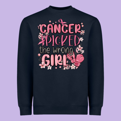 Cancer Picked The Wrong Girl Malia Heavyweight Sweatshirt Designed By Maliassmallbusiness