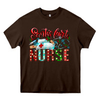 Chocolate Brown santa is favorite nurse Heavy Core Tee - CowhideDigitalArt