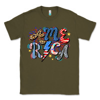 Army Green America Classic Tee - CowhideDigitalArt