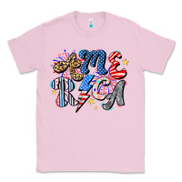 Bubblegum Pink America Classic Tee - CowhideDigitalArt