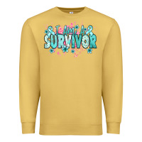 Antique Gold I am a survivor teal ribbon Ovarian Cancer Premium Sweatshirt - NancyCooperArtShop