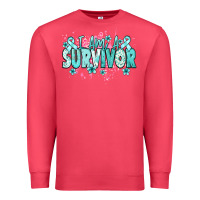 Cardinal I am a survivor teal ribbon Ovarian Cancer Premium Sweatshirt - NancyCooperArtShop