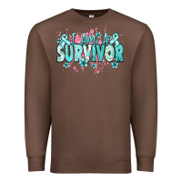 Chestnut I am a survivor teal ribbon Ovarian Cancer Premium Sweatshirt - NancyCooperArtShop