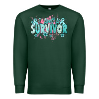 Sports Green I am a survivor teal ribbon Ovarian Cancer Premium Sweatshirt - NancyCooperArtShop