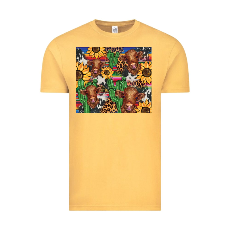 Western Cactus Sunflower Highlands Cow Vintage Tee by BarkalooDesign | Teevron