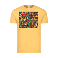 Vintage Mustard western cactus sunflower highlands cow Vintage Tee - BarkalooDesign