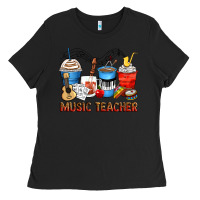 Music Teacher Coffee Cups Ladies Tee | Teevron
