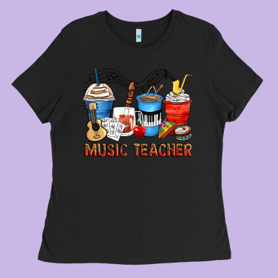 Music Teacher Coffee Cups Ladies Tee Designed By Zillion Design Studio