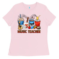 Bubblegum Pink music teacher coffee cups Ladies Tee - Zillion Design Studio