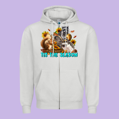 Fall Tis The Season Animals Zipper Hoodie Designed By Lillyallendesigns