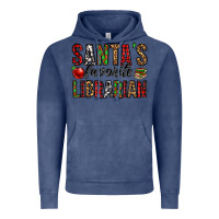Vintage Denim santa's favorite librarian Vintage Hoodie - Jasminsmagicworld