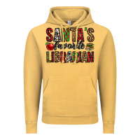 Vintage Mustard santa's favorite librarian Vintage Hoodie - Jasminsmagicworld