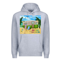 Heather Grey summer caravan life Premium Hoodie - TumblerDesignByShophia