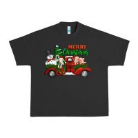 Pigment Black merry christmas snowman and farm animals truck Urban Heavy Tee - Jasminsmagicworld
