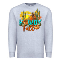 Heather Grey Howdy Fall Premium Sweatshirt - texasbilliewilder
