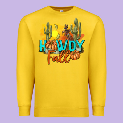 Howdy Fall Premium Sweatshirt Designed By Texasbilliewilder