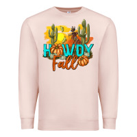 Pale Pink Howdy Fall Premium Sweatshirt - texasbilliewilder