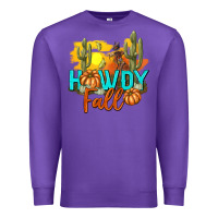 Purple Howdy Fall Premium Sweatshirt - texasbilliewilder